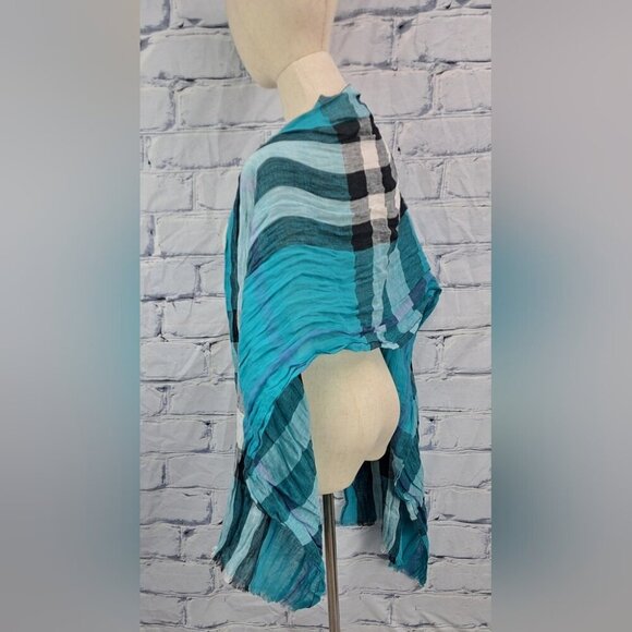 Burberry Women's Scarf Nova Check Linen Cotton 72" x 18" - Picture 10 of 12